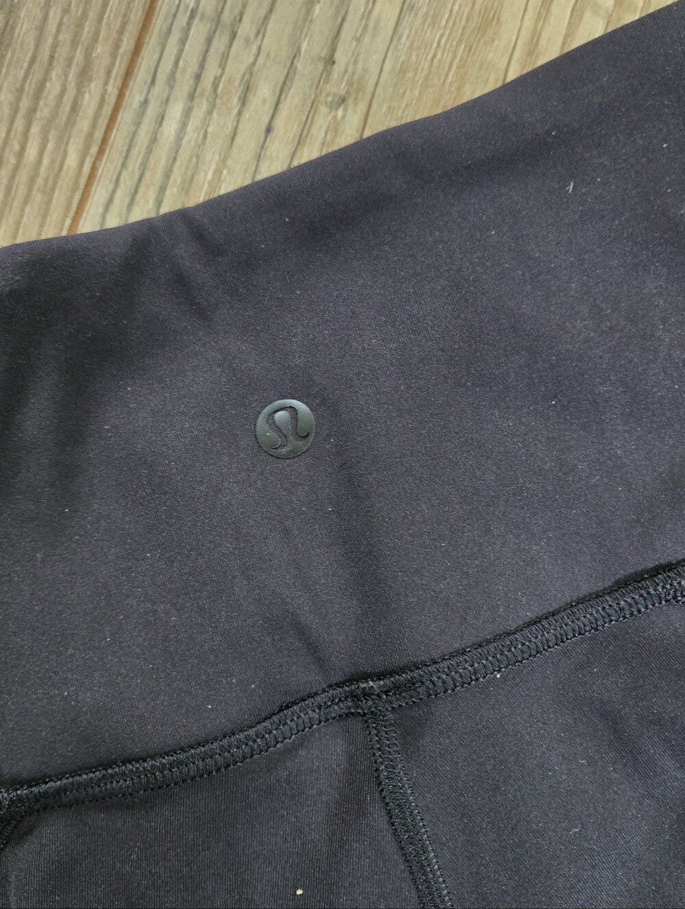 Lululemon Womens Black Wunder Under High Rise Tights / Leggings With Lace Size 6 - Picture 7 of 12